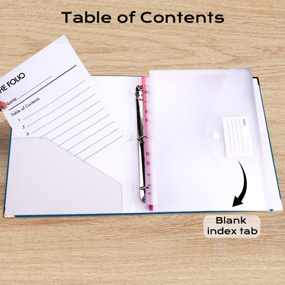 XKDOUS Important Document Organizer with 9 Pockets, Aesthetic Folio Folders 3-Ring Accordion Storage Binders Linen Expanding File Folder for Papers, Documents and Files