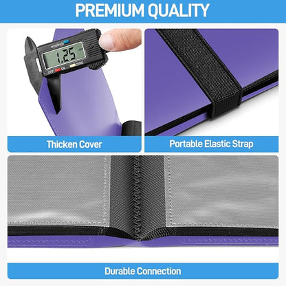 Card Binder, Upgraded 4 Pockets Trading Card Binder for Cards, Mini Collection Card Album, 160 Pockets Mini Card Book Holder - Purple