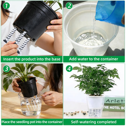 Muximud 12 Pack Self Watering Spikes, Automatic Plant Watering Stakes with Wicking Rope for Indoor Outdoor Plants DIY Vacation Self-Watering System Devices for Grower Pots Potted Plants Seedlings