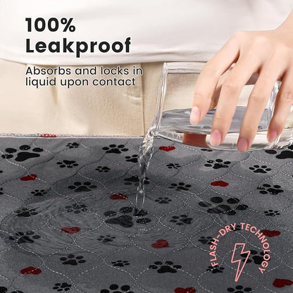 Washable Pee Pads for Dogs,4 Pack Extra Large 24"x24" Super Absorbent Reusable Puppy Pads,Non-Slip 100% Waterproof Dog Pee Pads,Pet Training Pads for Couch, Crate,Potty Training,Floor