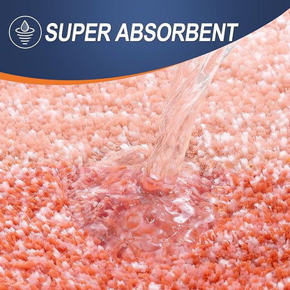 OLANLY Bathroom Runner Rugs Mat 44x24, Extra Soft Absorbent Microfiber Bath Rugs, Rubber Backing, Quick Dry, Washable Long Bath Mats for Bathroom Floor, Tub and Shower, Home Decor Accessories, Coral