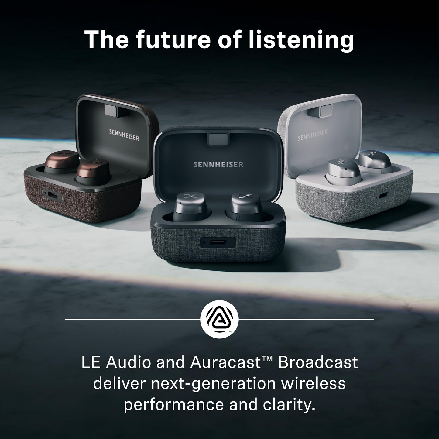 Sennheiser Momentum True Wireless 4 Smart Earbuds, Bluetooth 5.4, Crystal-Clear Sound, Noise Cancelling Earbuds, Comfortable Design, 30-Hour Battery, Adaptive ANC, LE Audio, Auracast – Black Graphite