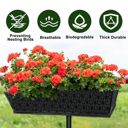 4PCS 30Inch Rectangle Window Box Liner Felt Planter Basket Liner Insert Black Plant Container Liners Non Woven Fabric Liner for Garden Fence Wall Railing Hanging Flower Pot - Avoid Bird Nesting