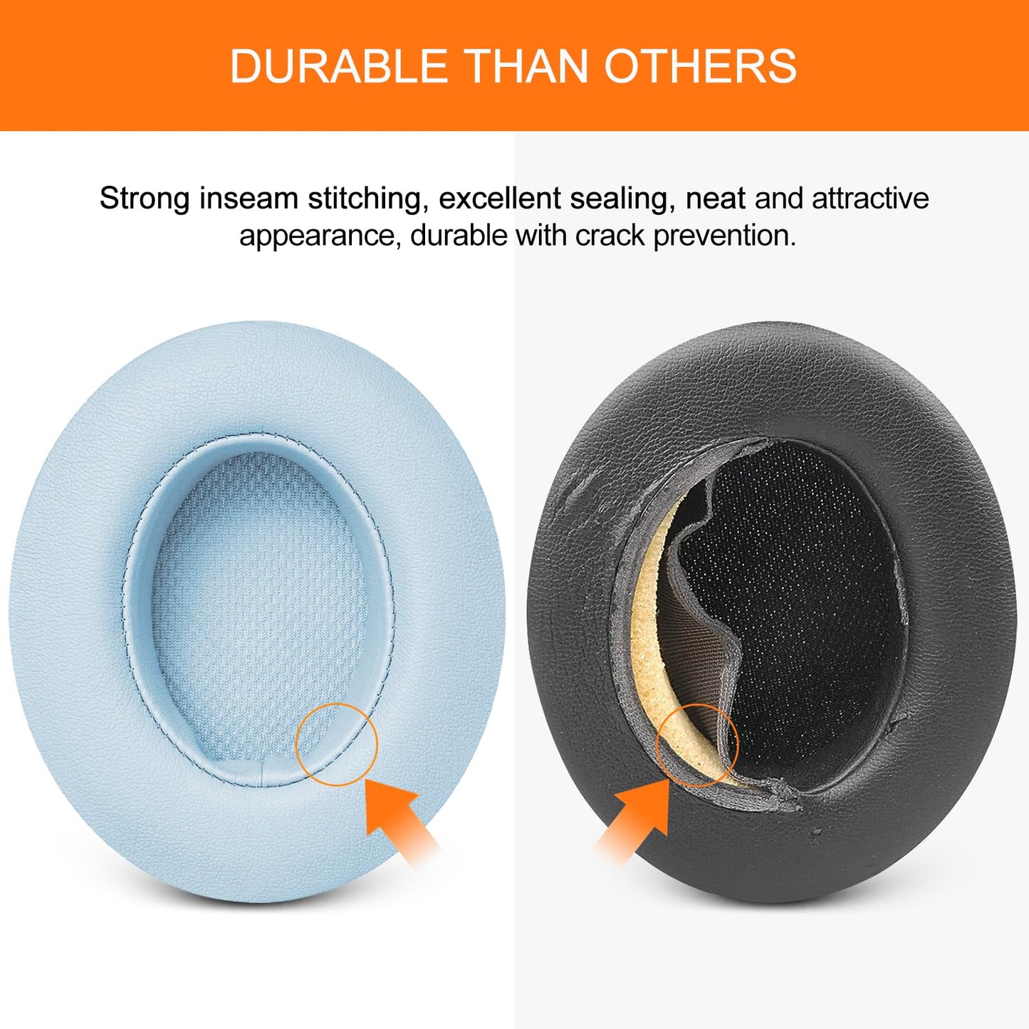Ear Pads Replacement for Beats Studio 3 - GEVO Earpad Cushions for Beats Studio 2 3 Wired Wireless - Headphone Cover Parts with Strong Adhesive (Crystal Blue)