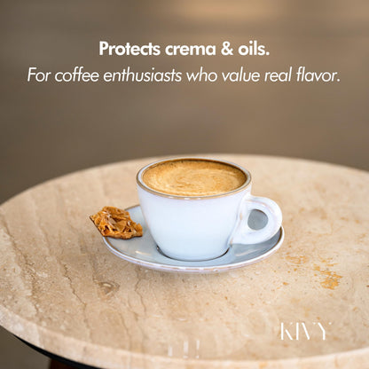 KIVY Vacuum Coffee Canister - Push Lid Preserves Coffee Aroma & Oil - Stainless Steel Airtight Coffee Canister - Container for Ground & Coffee Bean Storage - Coffee Storage Jar - Removes Excess Air