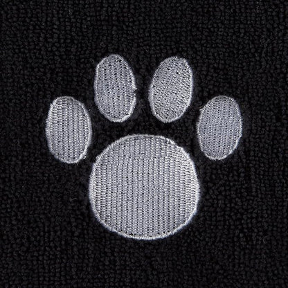 Bone Dry Pet Grooming Towel Collection Absorbent Microfiber X-Large, 41x23.5, Embroidered Black (Pack of 12)