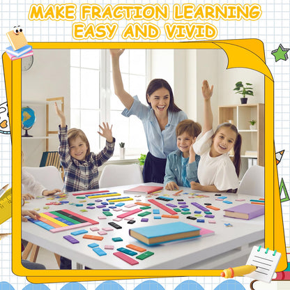 Sayglossy 20 Set Fraction Tiles Set for Math Classroom Rainbow Color Manipulatives Montessori Math Materials for Maths Classroom School Learning Educational Supplies