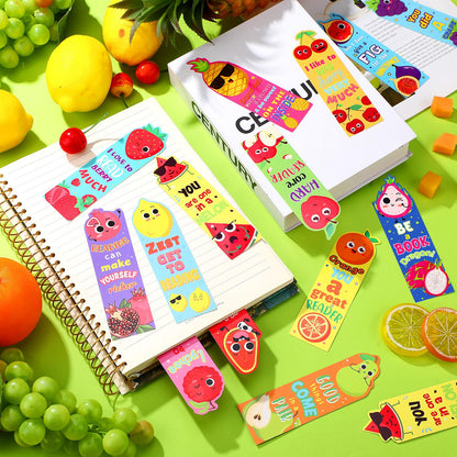 Fainne 250 Pcs Scented Bookmarks Kids Bulk Scratch and Sniff Bookmarks Fun Fruit Food Assorted Educational Bookmark for Students Teens Reader 25 Styles, 25 Scents