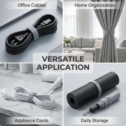 Cable Ties Adjustable and Reusable, 5M x 1.2CM Self-Gripping Hook and Loop Wire Organizer, Cord Management Kit for Home Office Computer Data Cables(Gray)