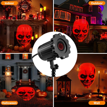 Halloween Decorations Outdoor Indoor - 3D Dynamic Red Halloween Projector Lights,Waterproof Holiday Light for Window,Ground