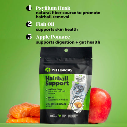 Cat Hairball Support Crunchy & Creamy Chews, Hairball Remedy Cat Treats, Furball Treatment, Supports Skin & Coat, Digestion, Vitamins & Hairball Medicine, Chicken (90-Day Supply)