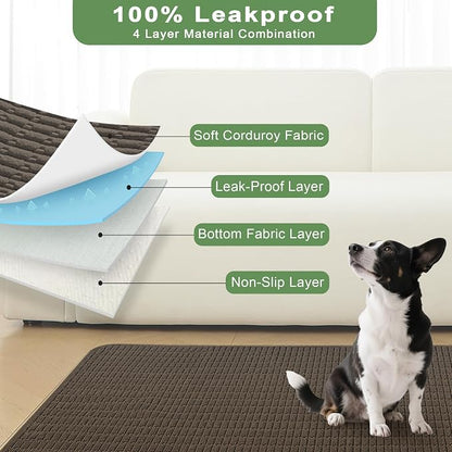 Washable Pee Pads for Dogs, Reusable Puppy Pads Dog Pads, Non-Slip Dog Pee Pads, Leakproof Pet Pee Pads Wee Wee Pads for Dogs. (Coffee, 40"x60"(Pack of 1))