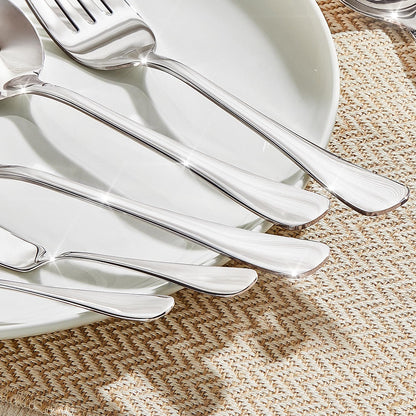 HIKAA 8PCS Serving Utensils Set, 18/10 Modern Serving Utensils Set for Kitchen, Stainless Steel Serving Utensils, Slotted Spoons, Forks, Tongs, Cake Server, Butter Knife for Buffet, Catering, Wedding