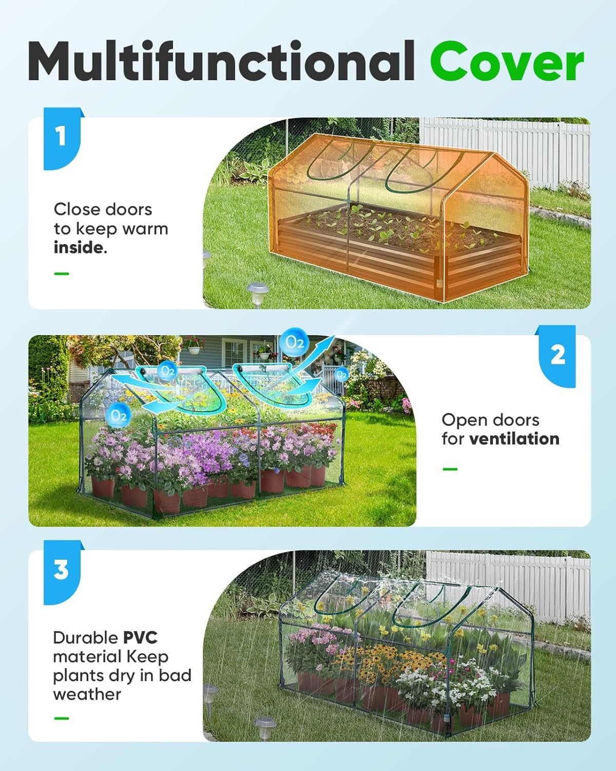 Quictent Mini Greenhouse, Portable Quick-Setup Small Tabletop Waterproof UV Protected PVC Cover Shelter for Outdoors/Indoors W/ Raised Base for Garden Plant Seed Starting, 71"x36"x36" Clear