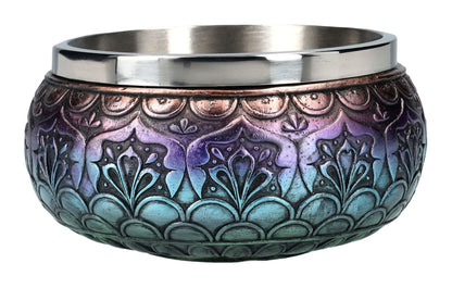 Pacific Giftware Wicca Metaphysical Positive Energy Spiritual Divinity Intricate Gradient Colors Chakra Buddhist Mandala Smudging Smudge Bowl Figurine Scrying Vessel Container Decorative Bowls