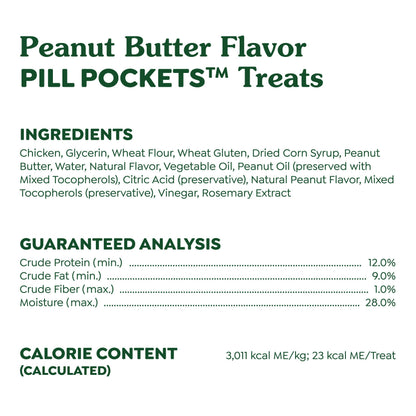 Greenies Pill Pockets for Dogs Large Size, Soft Dog Treats, with Real Peanut Butter, 15.8 oz. Pouch (60 Treats)