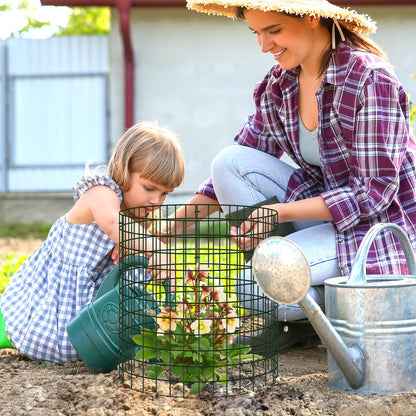 10 Pack Plant Protectors from Animals, 13.5" Dia X 14" H Wire Plant Protector Cage, 30pcs Metal Mesh Garden Cloches to Keep Rabbits, Squirrels and Chicken Out and Protection Vegetables Flowers Shrubs