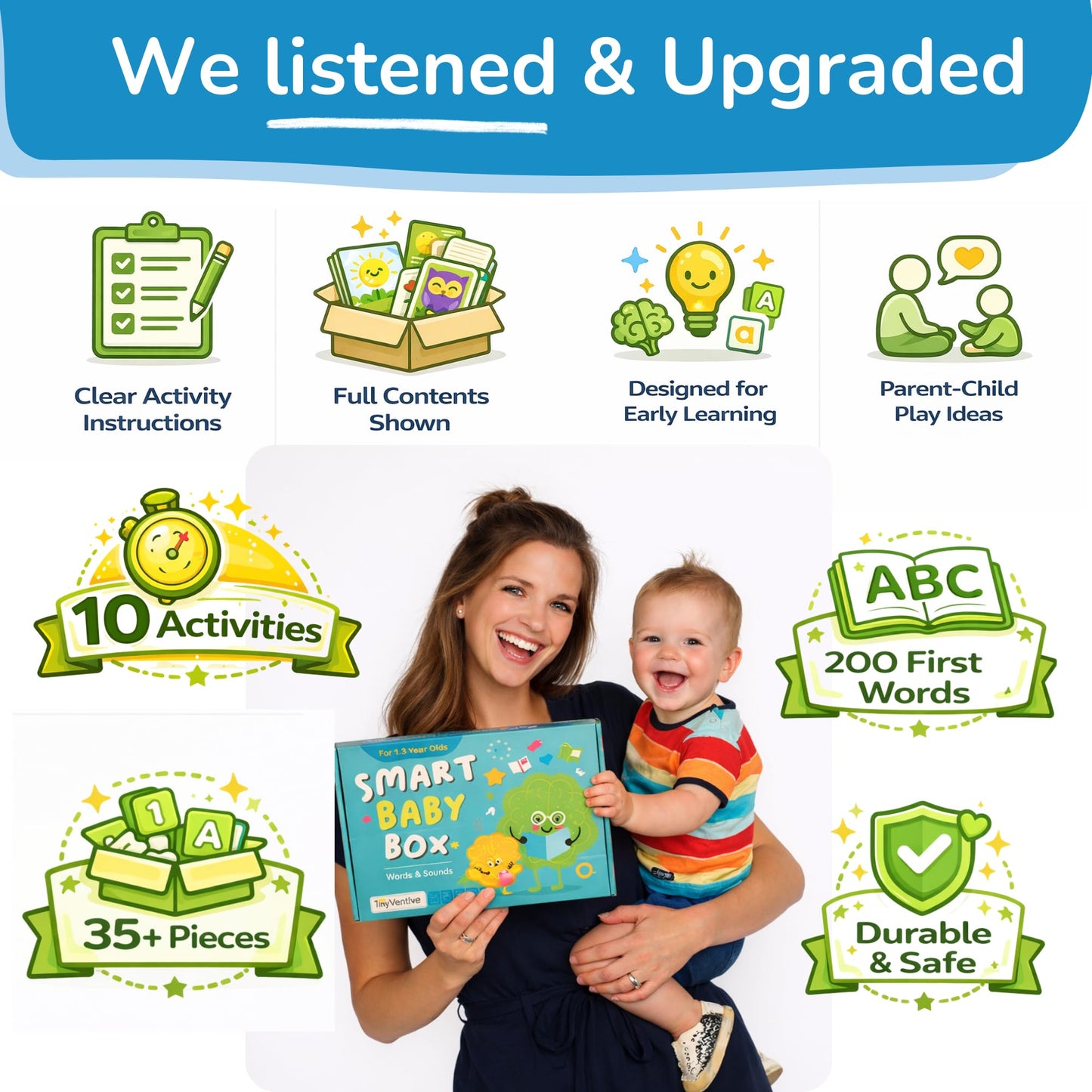 Toddler Learning Activities & Games,Board Books,Flash Cards,and Toys for Infant, 1,2 Year Old Boy & Birthday Gifts for Boys & Toddlers Aged 6,8,12,15,18+,24 Month Old and 1+,1-2,1-3 yr olds