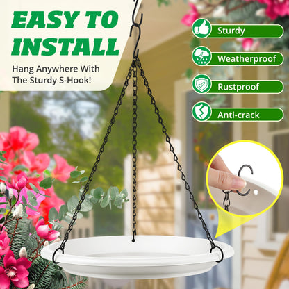 Hanging Planter for Indoor Outdoor Plants, 12" Plant Saucer with Basket Chains, Adjustable Plants Hanger Shelf Decorative Hanging Plant Flower Pot for Window Wall Ceiling Home Decor (5 Pcs,White)