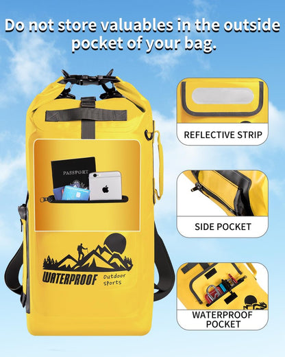 IDRYBAG 30L Waterproof Floating Backpack, Dry Bag for Men, Water Resistant Kayak, Hiking, Camping