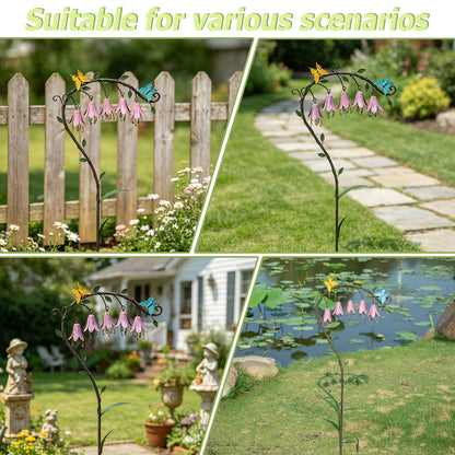 AIHAOKAN 39.5" H Metal Flower Garden Stakes Outdoor Decor,Retro Decorative Garden Stakes,Metal Yard Art for Garden,Patio & Yard Decor.