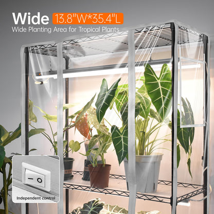 Bstrip Indoor Greenhouse with Grow Light, Indoor Greenhouse Cabinet with 6 Pack 90W Grow Lights with Timer, Mini Green House for Indoor Plant, Seed Starter, Seeding, 35.4"x13.8"x70.8"