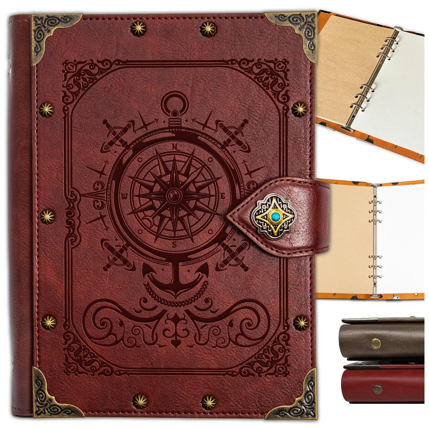 DUROTAN Compass Journal Notebook Gift Set Unique A5 Binder 400 Page