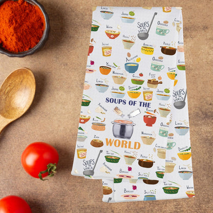 G2TUP Soups Kitchen Towels Soup Dish Towels Soup Themed Towel Soups of The World Gift (SOUPS of The)