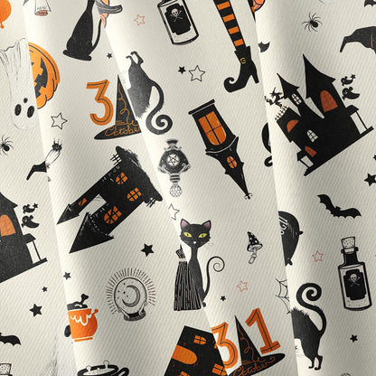 Yighty Oval Halloween Tablecloth 60x84In,Horror Pumpkin Castle Skull Tablecloth,Polyester Waterproof Wrinkle-Resistant and Durable Table Cloth,Suitable for Halloween,Parties,Holiday,Kitchens
