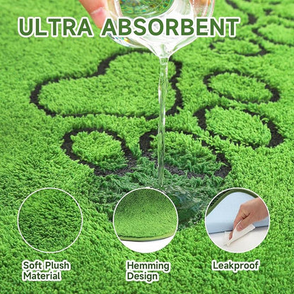 Homimp Washable Pee Pads for Dogs, 2 Pack Super Absorbent Reusable Puppy Pads,Green Long Wool Fake Grass for Potty Training, Upgrade Non-Slip and Leak-Proof,Floor,Couch,Bed and Crate,Green 34"×72"