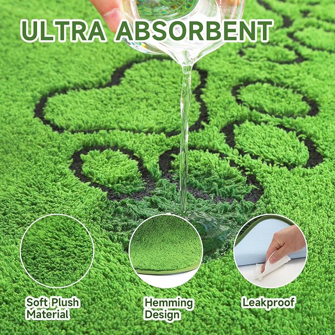 Homimp Washable Pee Pads for Dogs, 2 Pack Super Absorbent Waterproof and Leak-Proof Reusable Dog Pee Pads, Upgrade Non-Slip Puppy Potty Training Pads for Home or Travel Quick Dry, Green 24"×36"