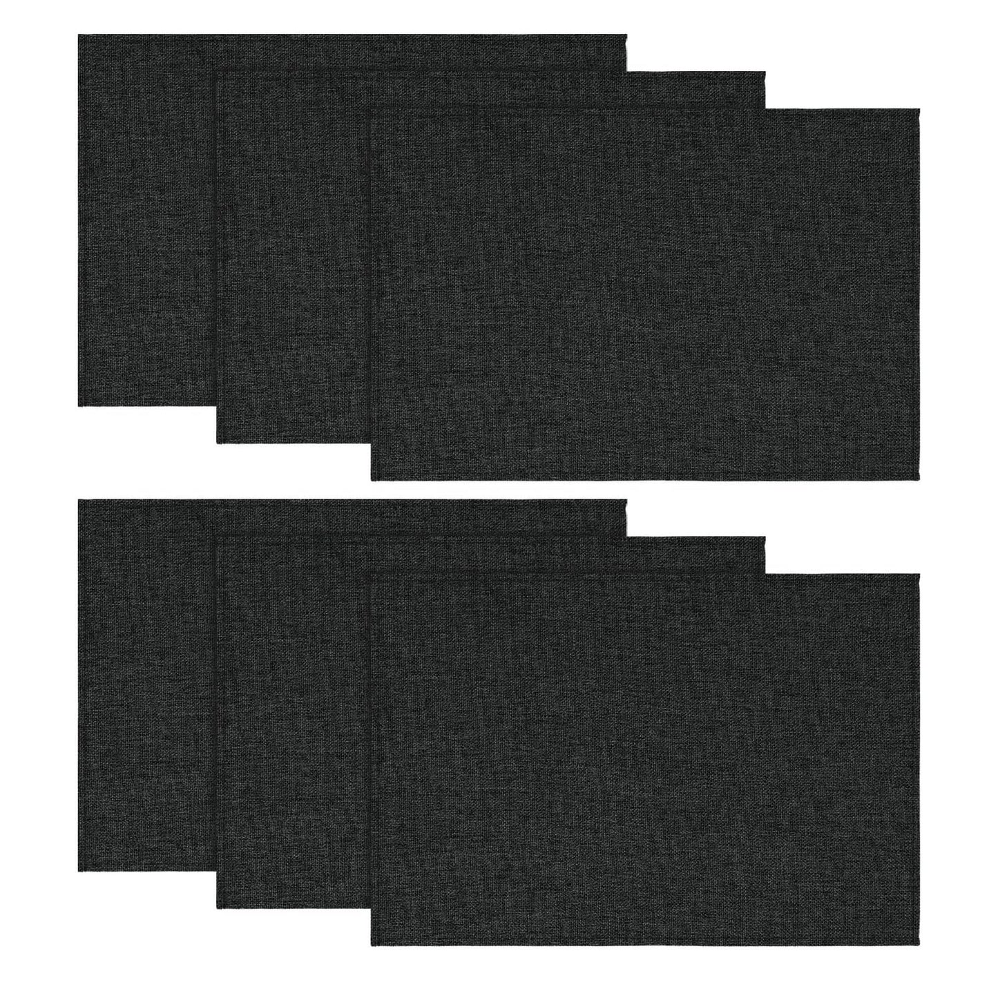 Artoid Mode Black Placemats Set of 6, 12x18 Inch Halloween Washable Holiday Table Mats for Party Kitchen Dining Decoration