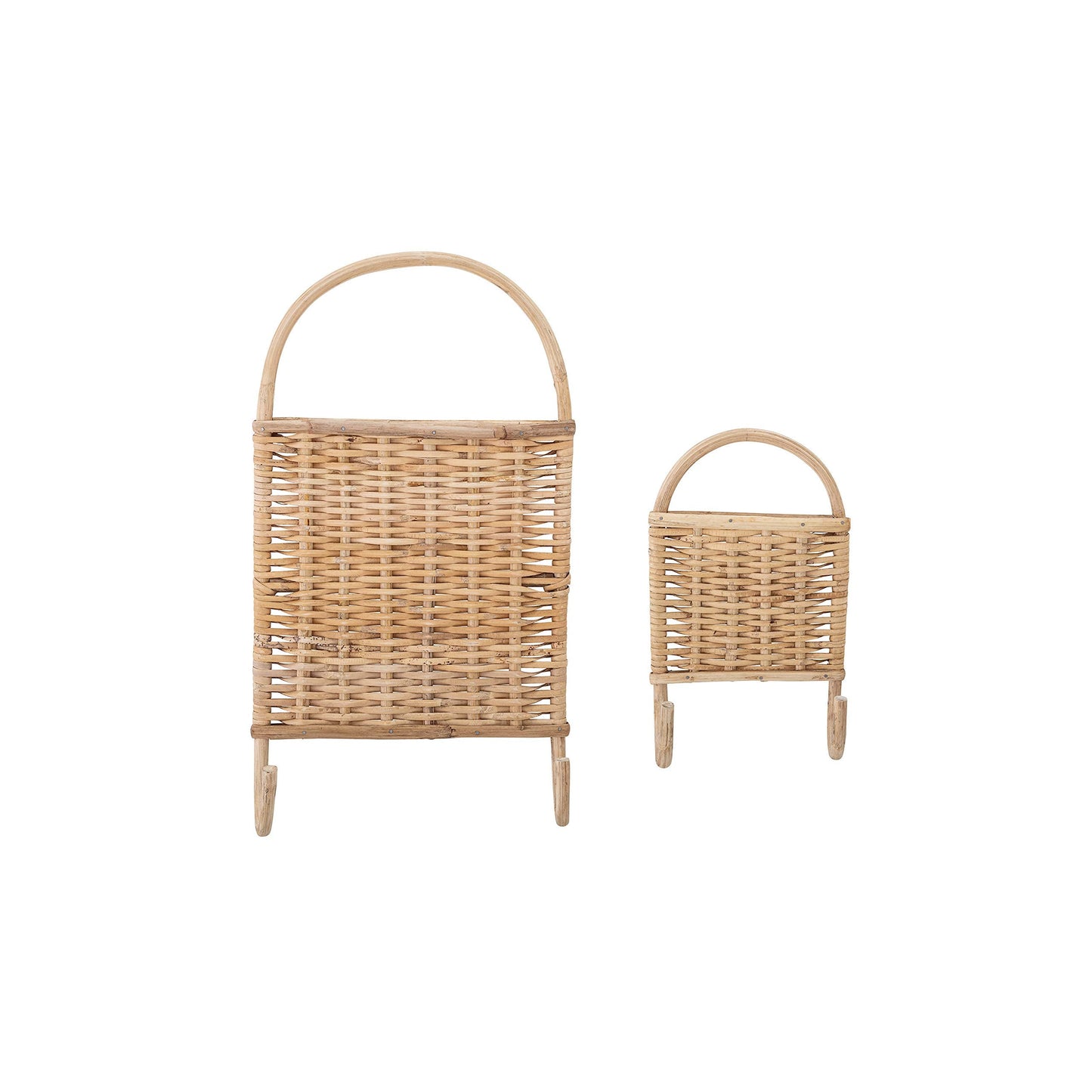 Bloomingville Woven Rattan Wall Hooks, Set of 2