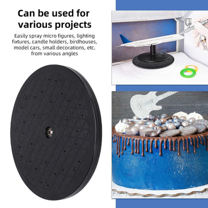Yechiry Airbrush Rotating Turntable, 360 Degree Rotatable 7.5in Dia Model Holder, Concealed Ball Bearings Turntable, Ideal for Paint Spraying Craft Projects Sculpting Cake Decorating