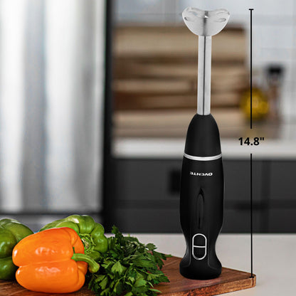 OVENTE Immersion Hand Blender, 300W Electric Handheld Portable Stick Mixer with 2 Mixing Speed and Stainless Steel Blades for Effortless Blending Smoothies, Shakes, Puree or Baby Food, Red HS560R