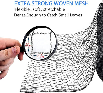 Koi Pond Netting Kit 20 x 30 FT, 3/8" Heavy Duty Woven Mesh Pond Net Cover for Leaves with 12 Stakes, HDPE Pool Netting Protecting Fish from Herons Birds Cats, Black