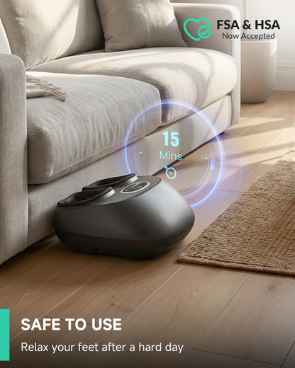 Snailax Shiatsu Foot Massager with Heat, FSA Eligible, Kneading, Compression, Vibration, Feet Massage Machine for Plantar Fasciitis, Neuropathy, Foot Warmer, Gifts for Women Men,Size 13