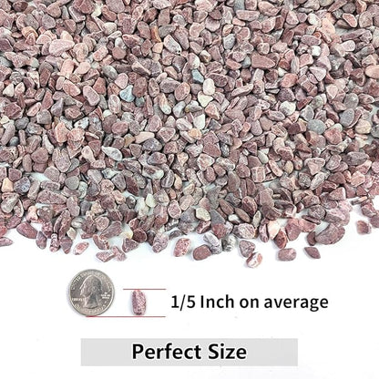 YISZM 2LB Succulent and Cactus Gravel Pebbles, 1/5 Inch Natural Decorative Polished Stones, River Rocks for Vases Gardening Indoor and Outdoor Decorative Rocks, Red