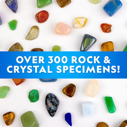 National Geographic Rock Collection Box for Kids – 300+ Piece Gemstones and Crystals Set Includes Geodes and Real Crystals, Rocks and Minerals, Science Kit for Kids, A Geology Gift for Boys and Girls