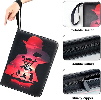 Custom Card Binder - Personalized Photo & Text Cover, 400 Pocket Waterproof PU Leather Trading Card Album, Portable 3-Ring Removable Card Collector Binder for K-pop Photocard, Anime, Sports Cards