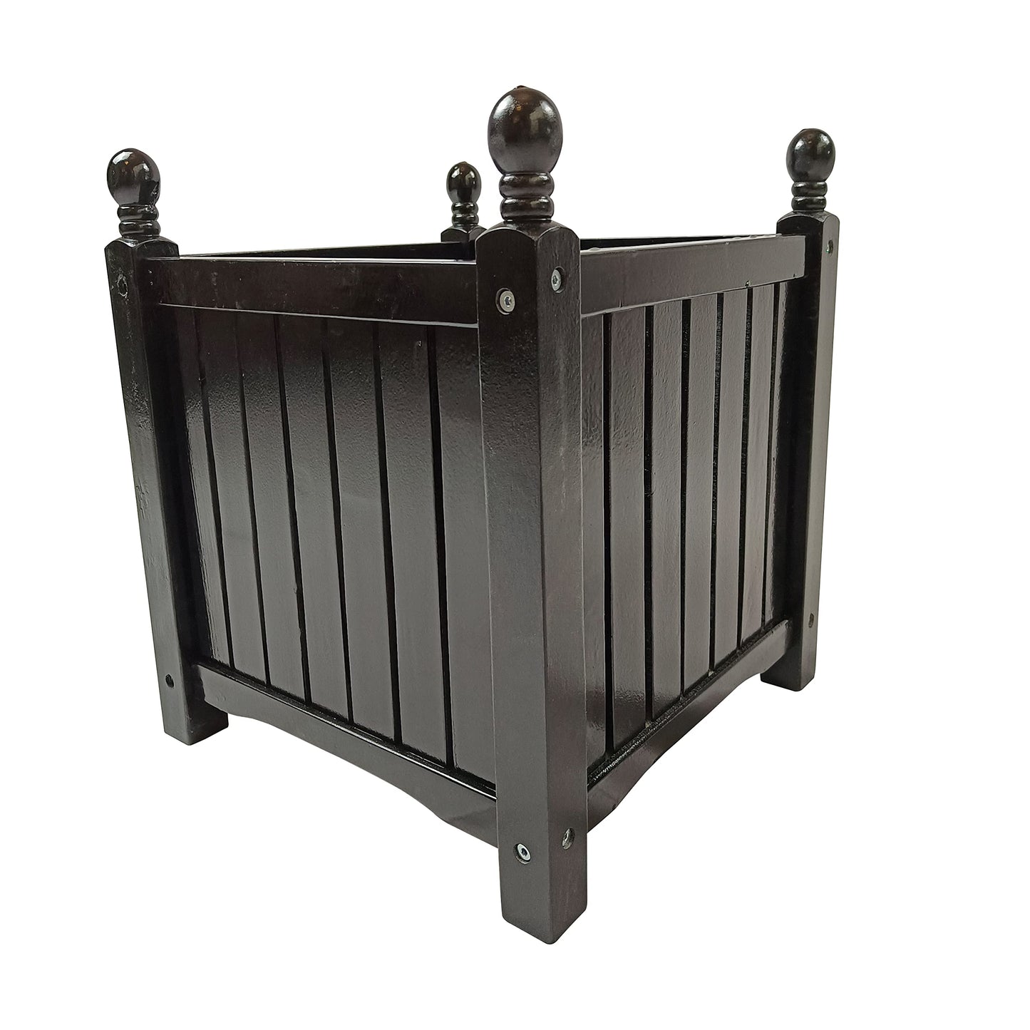 Yuanzaifeng Durable Outdoor Square Wooden Planter Box – Ideal for Garden, Porch, and Patio Flower, Herb & Vegetable Planting – Easy Assembly with Included Hardware & Instructions (Black)