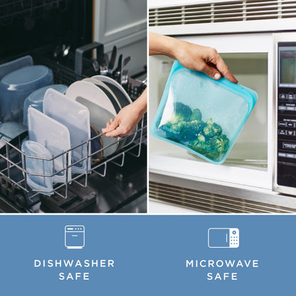 Stasher Premium Silicone Reusable Food Storage Bags, 4-Pack, Endangered Seas, Multi-Use Food Storage Bags, Lunch Bag, Travel Containers, BPA Free, Leak-free, Dishwasher-Safe, Eco-friendly