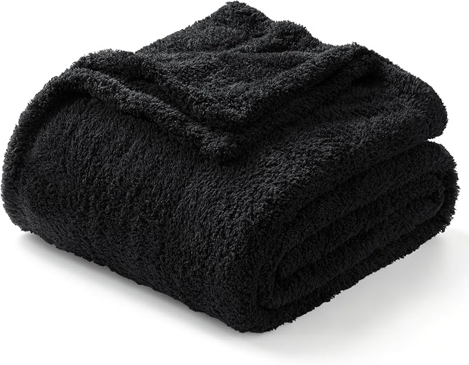 Exclusivo Mezcla Fleece Twin Size Bed Blanket, Ultra Soft, Lightweight and Fuzzy Black Blanket for Women, Home Decor, 60x80 Inches