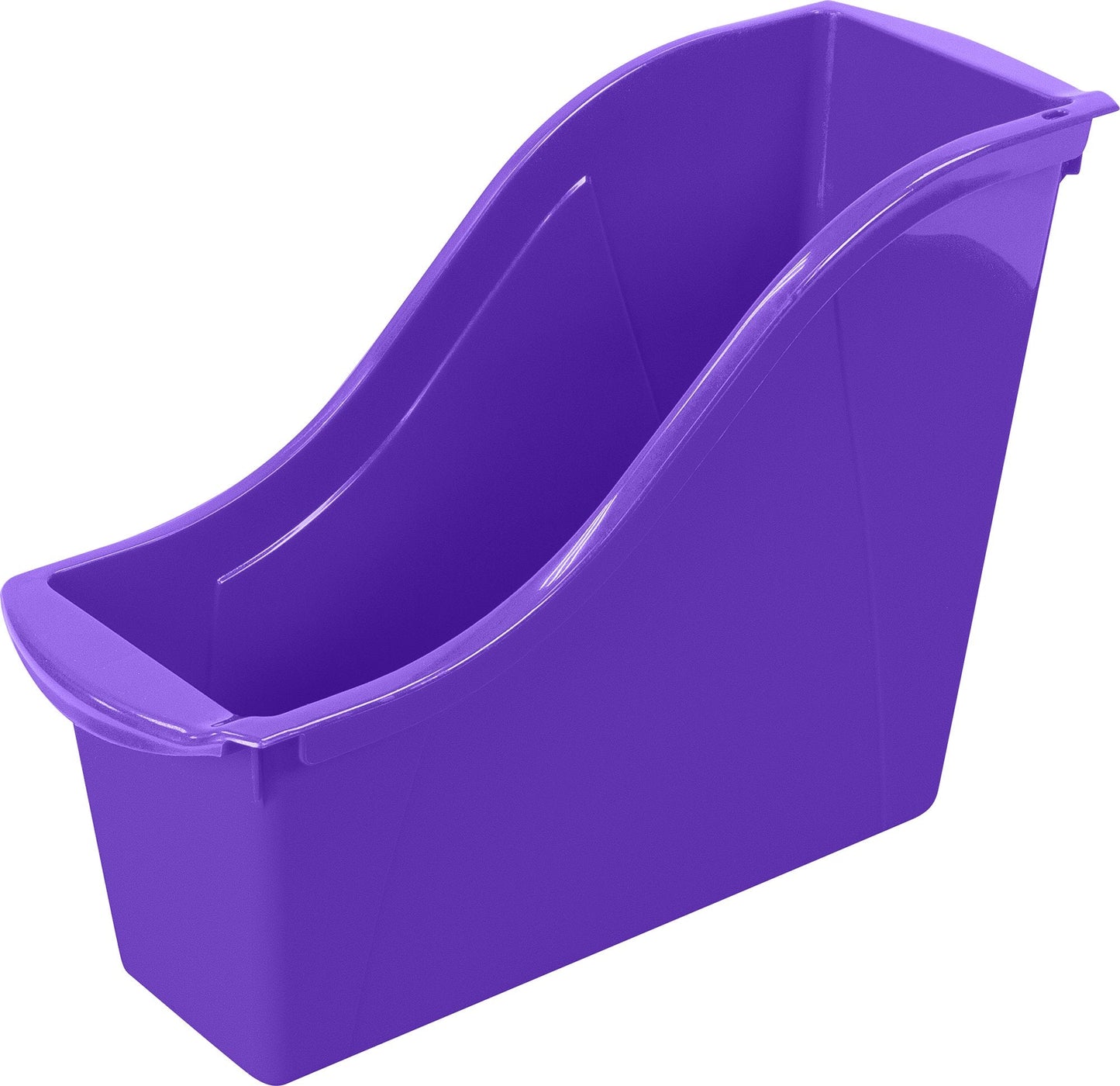 Storex Small Book Bin – Interlocking Plastic Organizer for Home, Office and Classroom, Purple, 6-Pack (71110C06C)