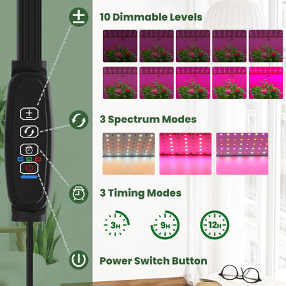 DazSpirit Mini Indoor Greenhouse with Grow Light, Portable 4-Tier Plant Stand with PVC Cover, Adjustable Shelves & Thermohygrometer for Seed Starting & Plant Growth, 70 x 23 x 19'', 32W Grow Light