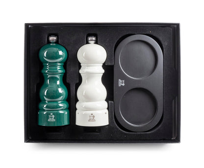 Set of Paris u'Select 15 cm Salt and Pepper Mills with Black tray as a Gift Box