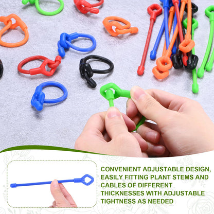M METERXITY 6-Pack Adjustable Plant Ties, 12inch/30.48cm Silicone Flexible Multi-Function Sturdy Garden Twist Tie for Plant Support/Tree/Shrub/Vine, Reusable Support Twine [Blue]