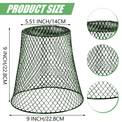 10 Pieces Chicken Wire Plant Covers Wire Garden Cloches Chicken Wire Cloche Plant Protector Metal Heavy Duty Garden Plant Cloche for Keeping Bunnies Chicken Squirrels Birds Other Out(9×9in) (Green)