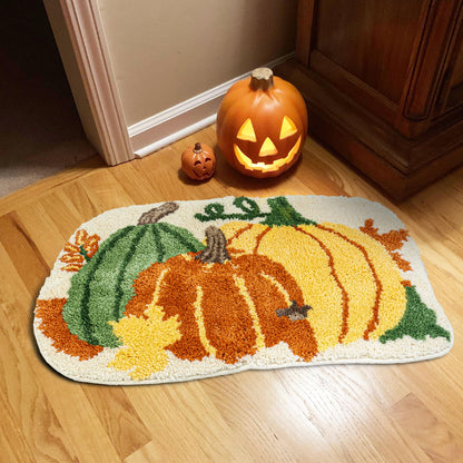 Good Haus Halloween Bath Rug for Bathroom Spooky Ghosts Bath Mat Bat Doormat Non Slip Cute Rugs for Kitchen Bedroom Holiday Outdoor Bedroom(Festival Pumpkin)