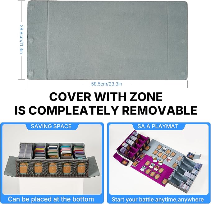 Magnetic Leather Trading Card Storage Box - 5-Row Deck Case Design, 3900+ Capacity for YuGiOh, MTG, TCG and Sports Cards, Includes 24 Colorful Dividers & 5 Card Supports (15.8in, Dragon)